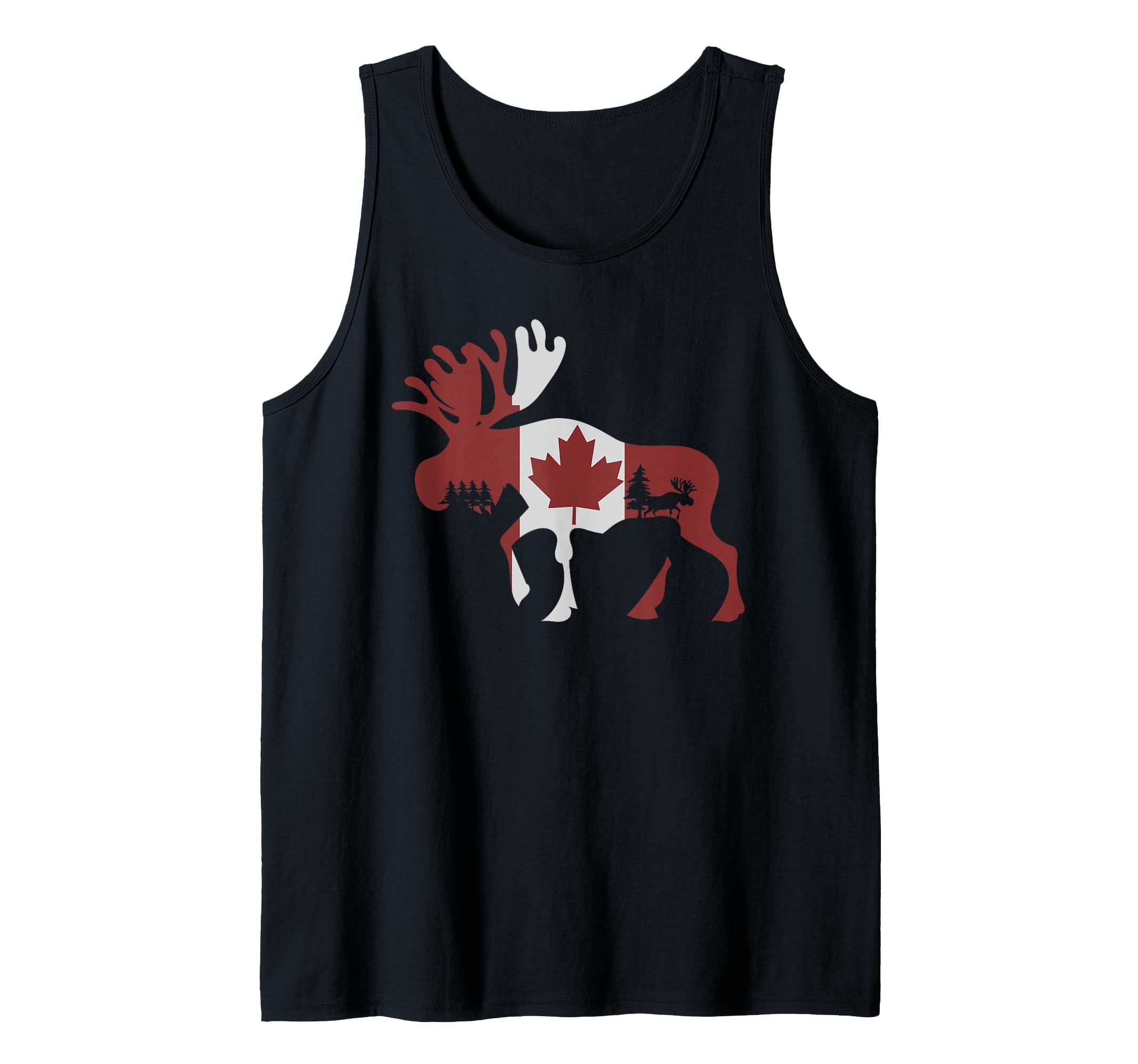 Moose Animal Canadian Flag Maple Leaf Canada Tank Top