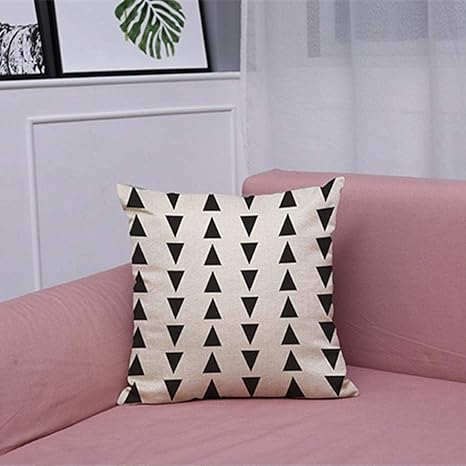 Buy Pillow Case Cotton Linen Cushion Cover Vintage Black White