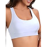 Women Racerback Sports Swim Bra High Neck Bikini Tops Black Workout Bathing Suit Padded Tops Only