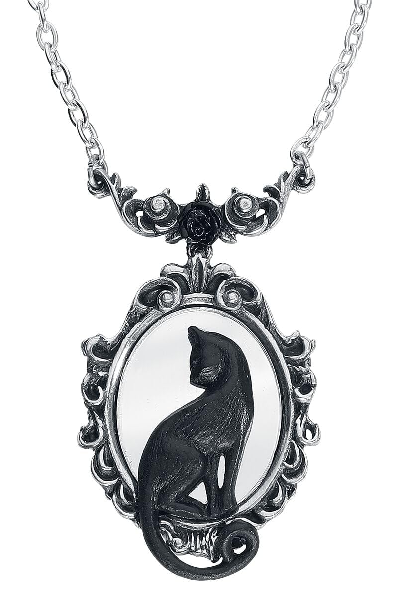 Alchemy Feline Felicity Necklace England Mirror Cat Gothic Alternative Jewellery
