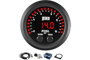 JJCOCO 15PSI Fuel Pressure Gauge Kit with 1/8NPT Electronic Sensor and LED Digital Display Low Pressure Meter Mounting Bracke