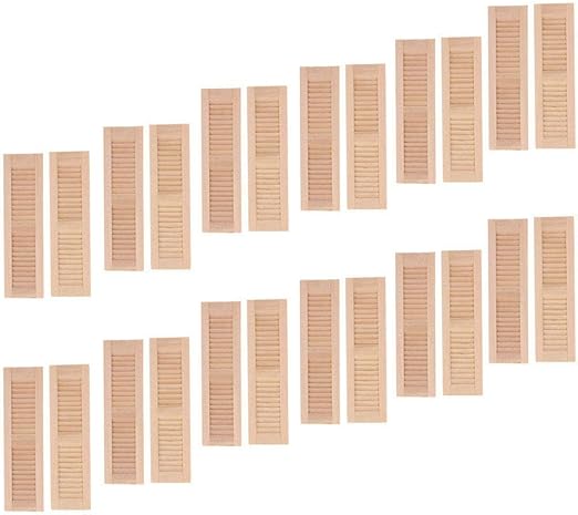 Amazon.com: NATFUR - Juego de 24 persianas de madera sin pintar 1/12 para casa de muñecas: Home \u0026 Kitchen