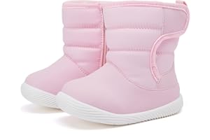 BMCiTYBM Baby Boy Girl Snow Boots Waterproof Winter Warm Booties Nonslip Lightweight Outdoor Shoes for First Walkers 6 9 12 18 24 Months(Infant/Toddler)
