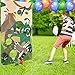 Dinosaur Toss Games Banner, Realistic Dino Party Cornhole Game with 5 Bean Bags for Kids Boys Birthday Outdoor Games Family Gathering Party Supplies