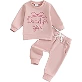 Ysfanwuxi Toddler Baby Girl Fall Clothes Daddys Girl Sweatshirt Top and Jogger Pants Set Sweatsuit 2Pcs Winter Outfits