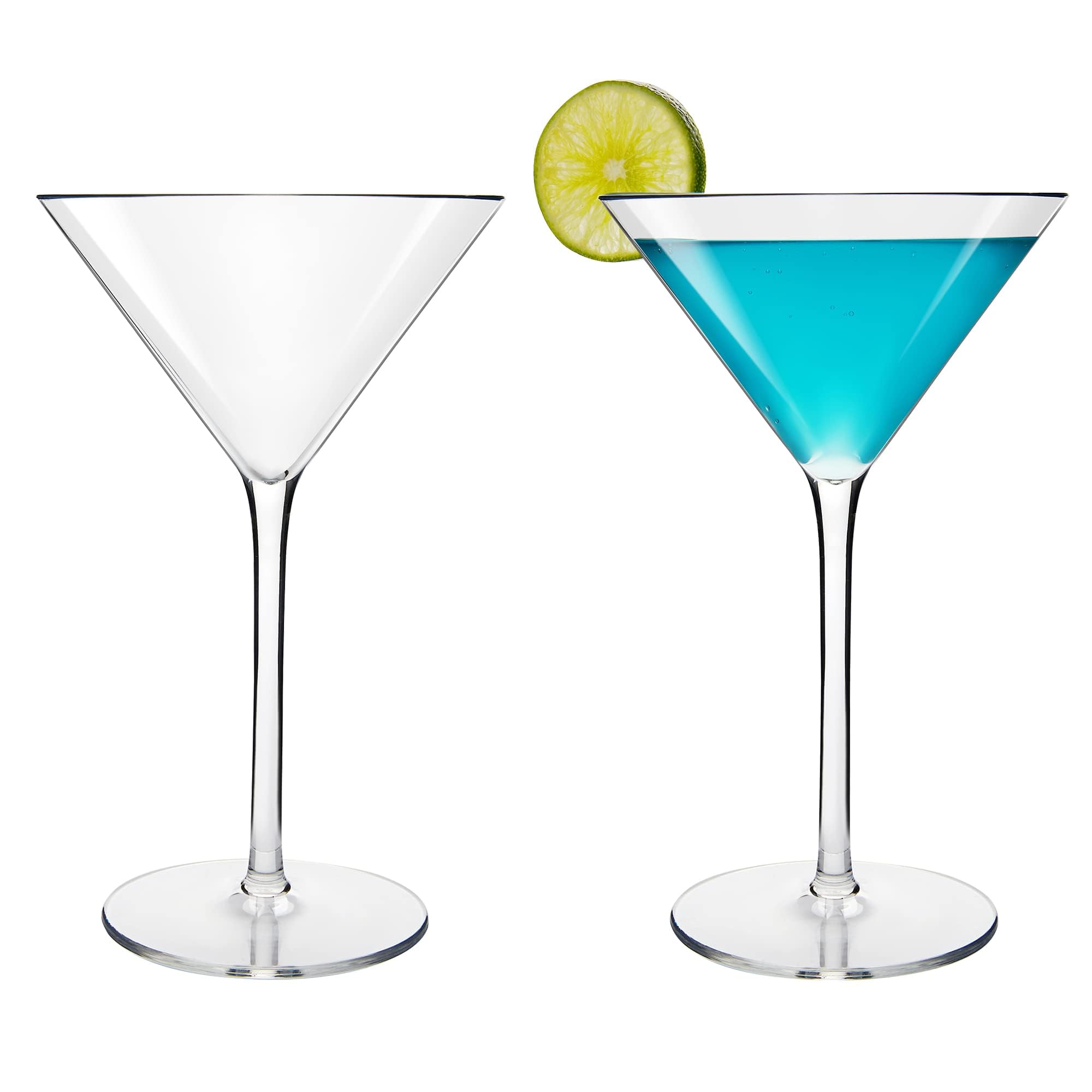 COOKY.D Unbreakable Martini Cocktail Wine Glasses Tritan-Plastic Classic Drinking Glassware, Perfect for Home, Parties and Restaurant, Dishwasher Safe, 260ml, Set of 2