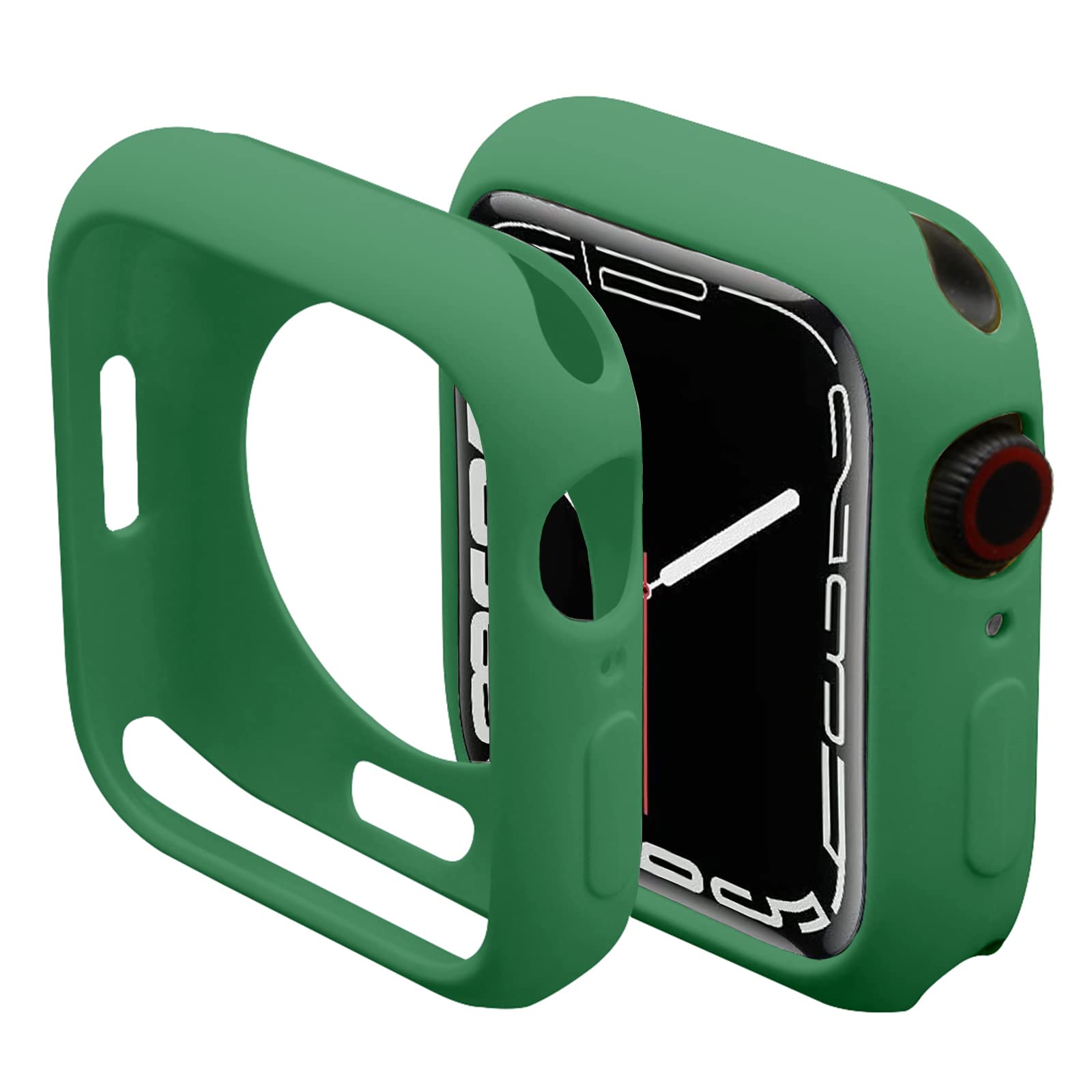 Miimall Bumper Case Compatible with Apple Watch Series 9/Series 8/Series 7 45mm, Soft TPU Ultra-thin Shell All-Around Protective Cover for Apple Watch Series 9 8 7 45mm-Green