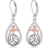 Volleyball Earrings for Women Sterling Silver Dangle Volleyball Earrings Competition Game Sport Gifts for Her