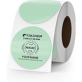 YIKIADA Green Circle Thermal Labels Vinyl 2 Inch Self-Adhesive Round Stickers Roll Waterproof Printer Decals Name Tag for QR Code DIY Office Address 500 PCS