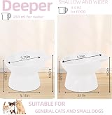 MEETOZ Ceramic Elevated Cat Bowls - 2 Wide Raised Bowls, Whisker Friendly view 2