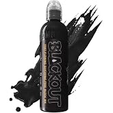 World Famous Blackout Black Tattoo Ink - Ultra-Thin, Long Lasting Black Ink for Lining, Shading &amp; Permanent Makeup - Professional-Grade Tattoo Supplies - Vegan, Cruelty-Free (8 Oz)