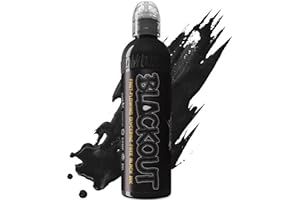 WORLD FAMOUS TATTOO INK World Famous Blackout Black Tattoo Ink - Ultra-Thin, Long Lasting Black Ink for Lining, Shading & Permanent Makeup - Professional-Grade Tattoo Supplies - Vegan, Cruelty-Free (8 Oz)