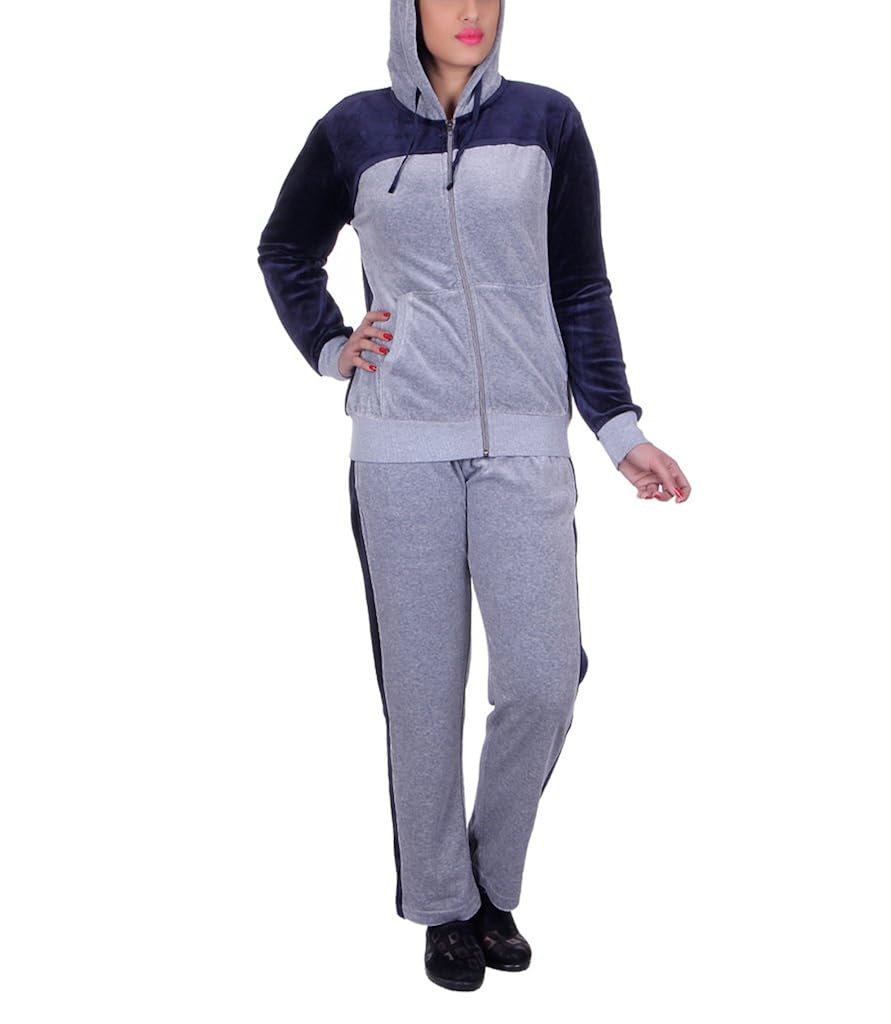vivid bharti style hood cotton velvet/shearing tracksuit