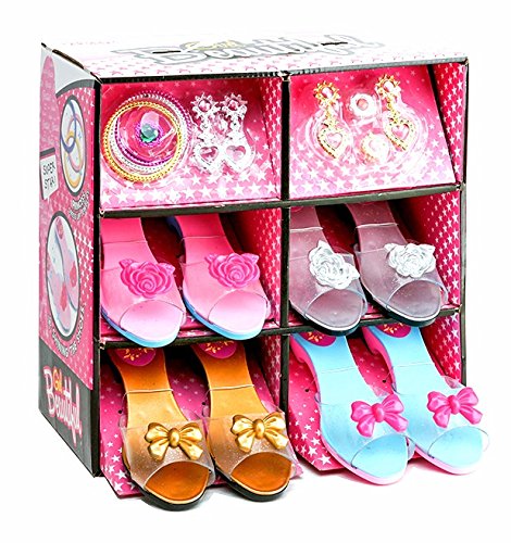 Super star 19 piece Dress up Shoes and Jewelry set - Fashion Girl Princess Dress Up and Role Play Collection Shoe set and Jewelry Boutique - Thumbnail 5