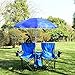 G Camping Chairs w/Umbrella Mini Table Beverage Holder Carrying Bag, Beach Patio Pool Park Outdoor Portable FoldingPicnic Chair, Blue