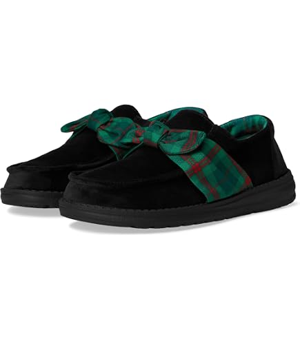 Hey Dude Wally Tri Tartan Plaid Loafer Mens 12 Green White Red Slip On Christmas Hey Dude Wally Holiday Cheers Slip On Loafers Green  main image 3