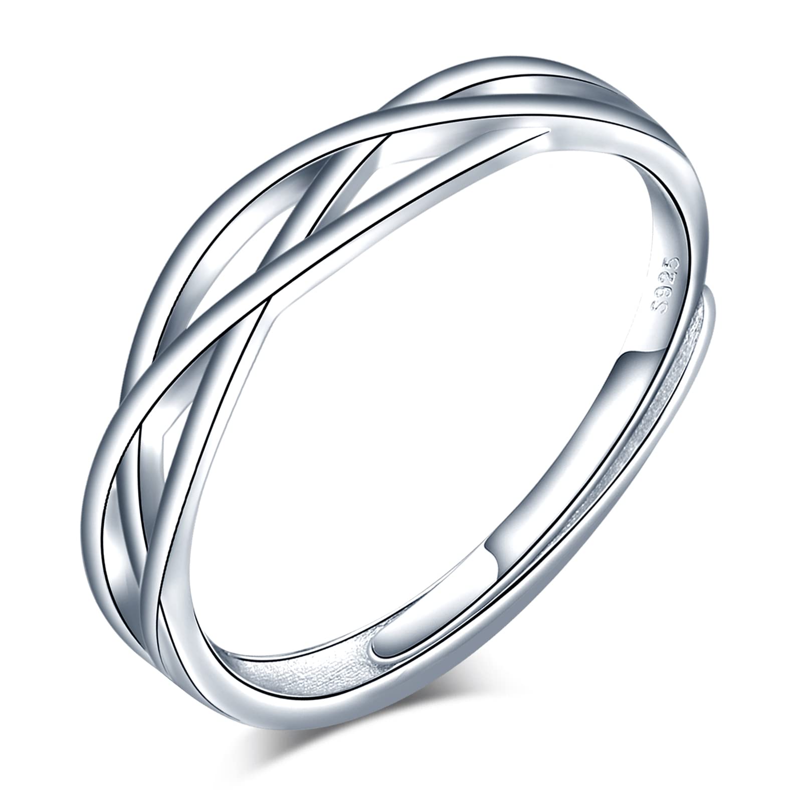 CPSLOVE 925 Sterling Silver Men and Women Couple Ring, Flower diamond Wedding Rings, Adjustable Size, Elegant engagement ring, Diamond open ring