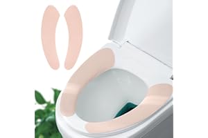 IENSEN Thin and Warm Toilet Seat Cover Pad – Self-Adhesive, Adjustable and Cut-to-Fit, Comfortable and Easy to Clean, Perfect for Home Bathrooms (Pink)