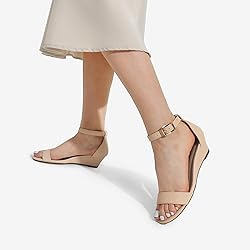 DREAM PAIRS Women's Ankle Strap Low Wedge Sandals