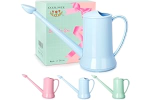 XXXFLOWER 1/2 Gallon Small Indoor Plant Watering Can, 2L Long Spout Removable Nozzle Flower Watering Pot for Office House Indoor Garden（Blue, 67 oz）