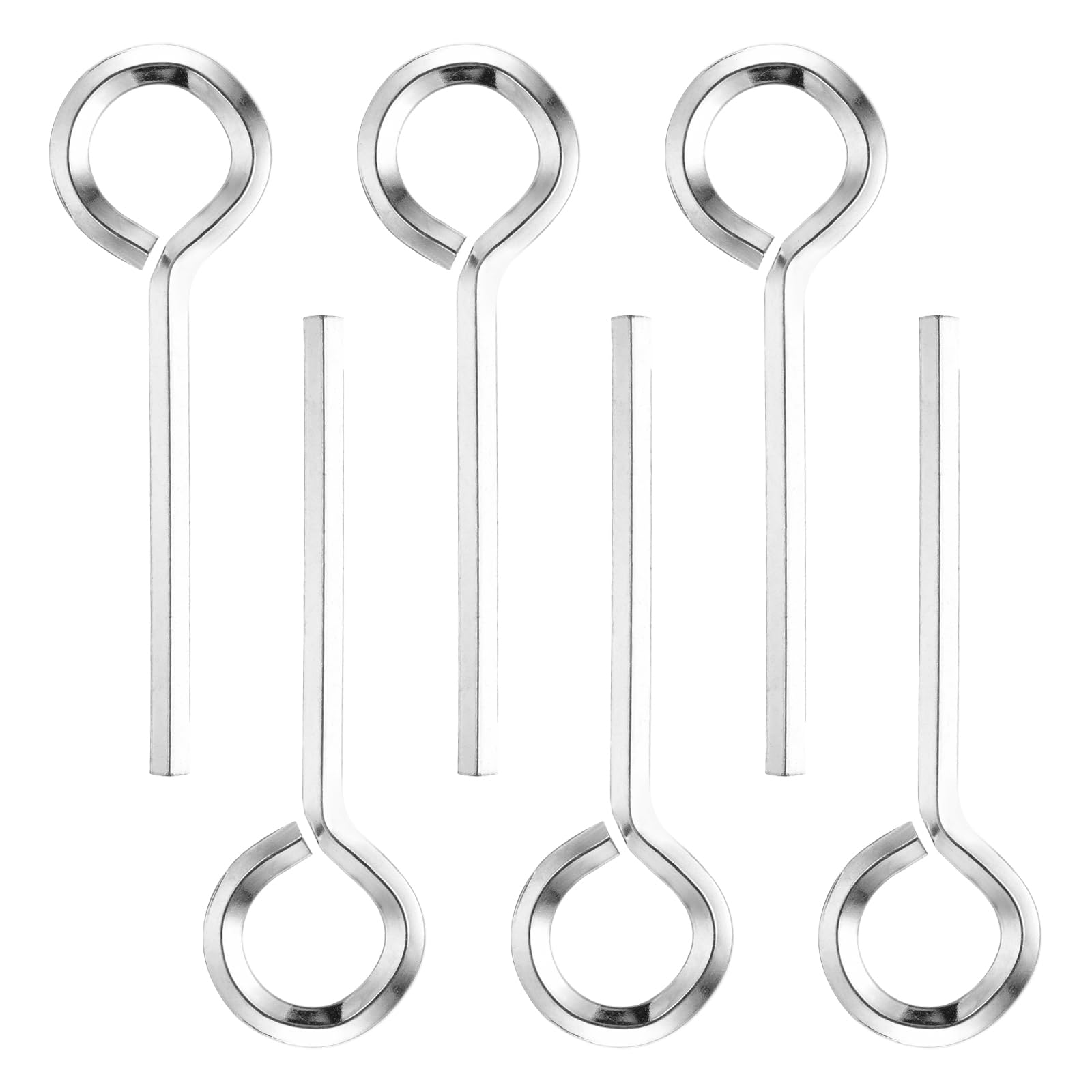 PATIKIL 5/32" Standard Hex Dogging Key, 6 Pack Solid Steel Wrench Door Key with O-Ring Full Loop for Crash Bar, Push Bar Emergency Exit Devices, Silver