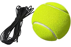 Q&F TECH Tennis Trainer Rebound Ball with String, Portable Tennis Equipment/Device for Self-Practice Tennis Ball, Solo Tennis Practice Rebound replaced ball with elastic black rope - Only one replaced ball