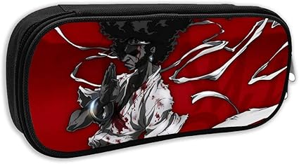 Amazon 実用的 ダブルファスナー ペンバッグ 学校用 アフロサムライファッション アニメ メインキャラクター 忍者グラフィック 洗面道具 メイクアップバッグ ヴィンテージ布バッグ 男の子用 8 3 Inch X 4 1 Inch X 2 Inch ペンケース 文房具 オフィス用品