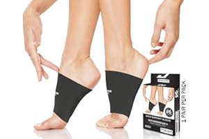 PHYSIX GEAR SPORT Physix Gear Arch Support Bands for Foot discomfort comfort - Arch comfort Compression Bands, Arch Support Band for Plantar Fasciitis, Arch Compression Support, Arch Sleeves, Foot Arch, Black, M