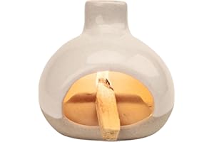 GRAMSTORMAX Palo Santo Holder-Mini Chimenea Incense Burner for Wood Sticks, Sage, Cones, Palo Santo Burner for Yoga Meditation Room Home Decor (Sand)