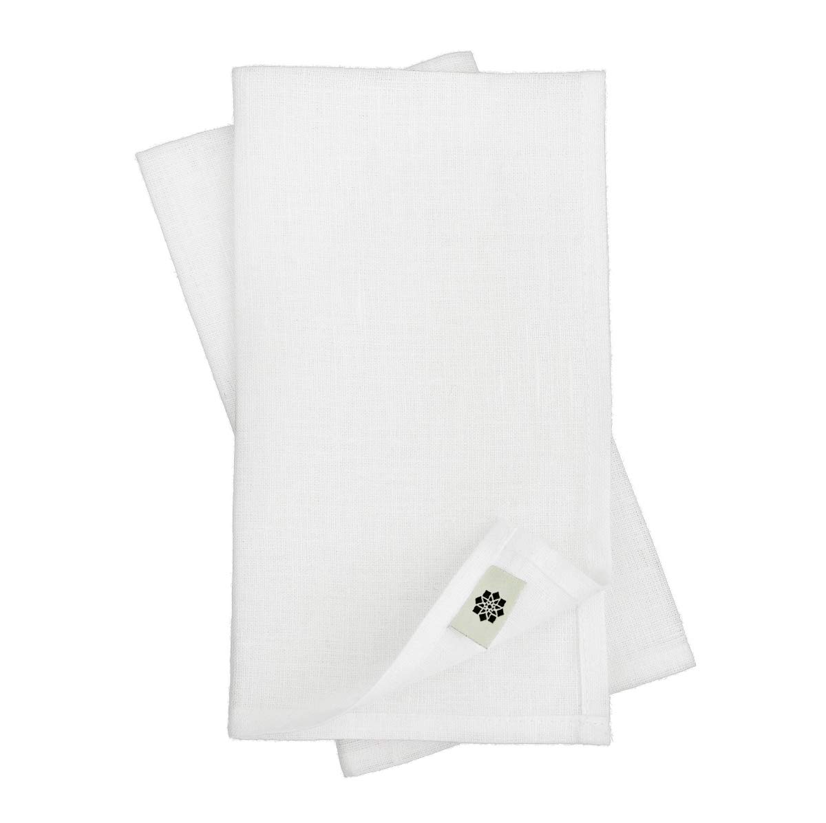 Set of 4 Luxury Napkins ANABELLA, 100% Linen - 47cm x 47cm (18.8'' x 18.8''), White