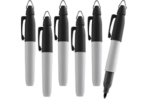 TH Golf Mini Permanent Markers, Assorted Colours, Fine Point, 6 Count (Black)