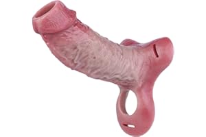 6.29" Dick Sleeve, Penis Extender Sleeve with Cock Ring & Belt, Liquid Silicone Penis Enlarger Extension, Reusable G-Spot Ana
