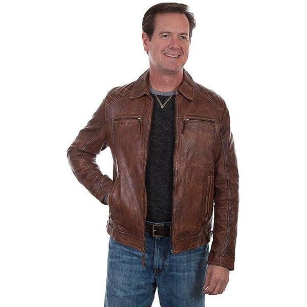 Scully Men's Leatherwear Washed Lamb Leather Jacket - 727-154 at