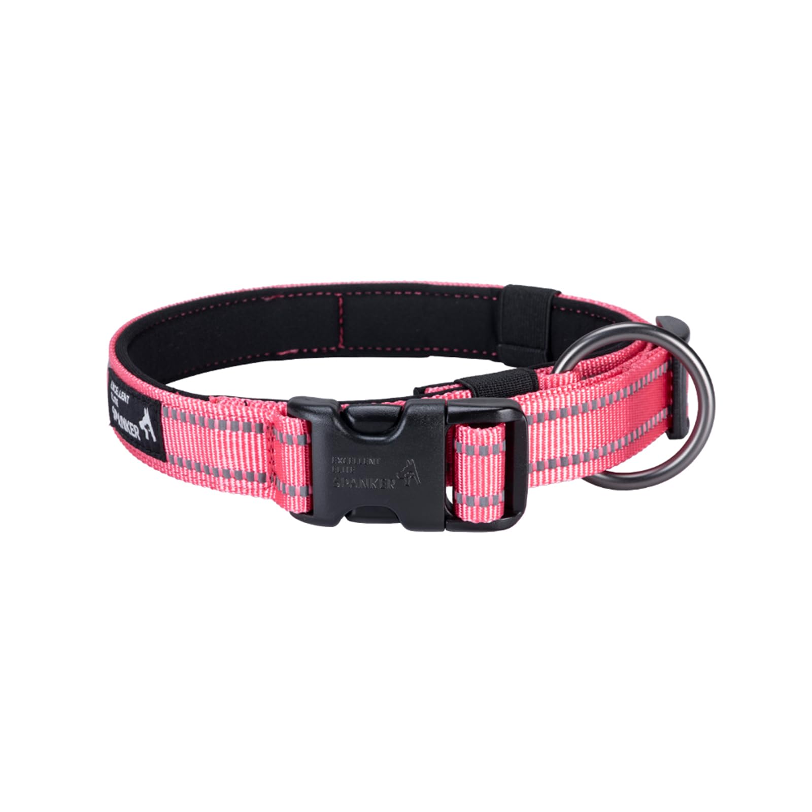 EXCELLENT ELITE SPANKER Reflective Dog Collar Classic Soft Padded Breathable Nylon Adjustable Pet Collar with Quick Release Buckle for Boy Girl Male Female Puppies Small Medium Large Dogs(XL-PIK)