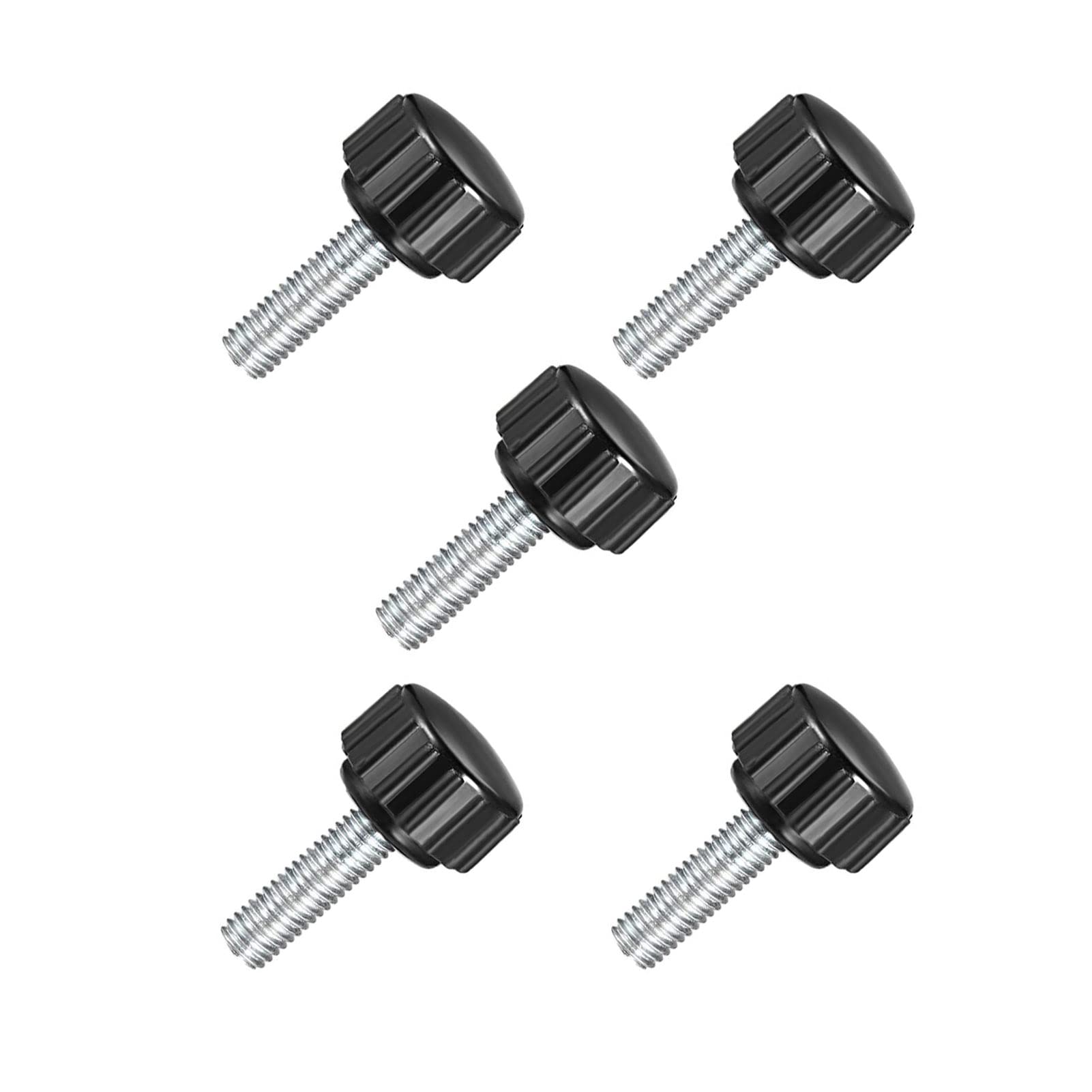 TA-VIGOR 5Pcs M5 x 20mm Male Thread Knurled Clamping Knobs Grip, 16mm Dia Carbon Steel Thumb Screw Clamping Handle Bolt with Thermoset Plastic Knobs