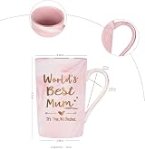 Joymaking World's Best Mum Pink Marble Ceramic Coffee Cup 14Oz Gift view 8