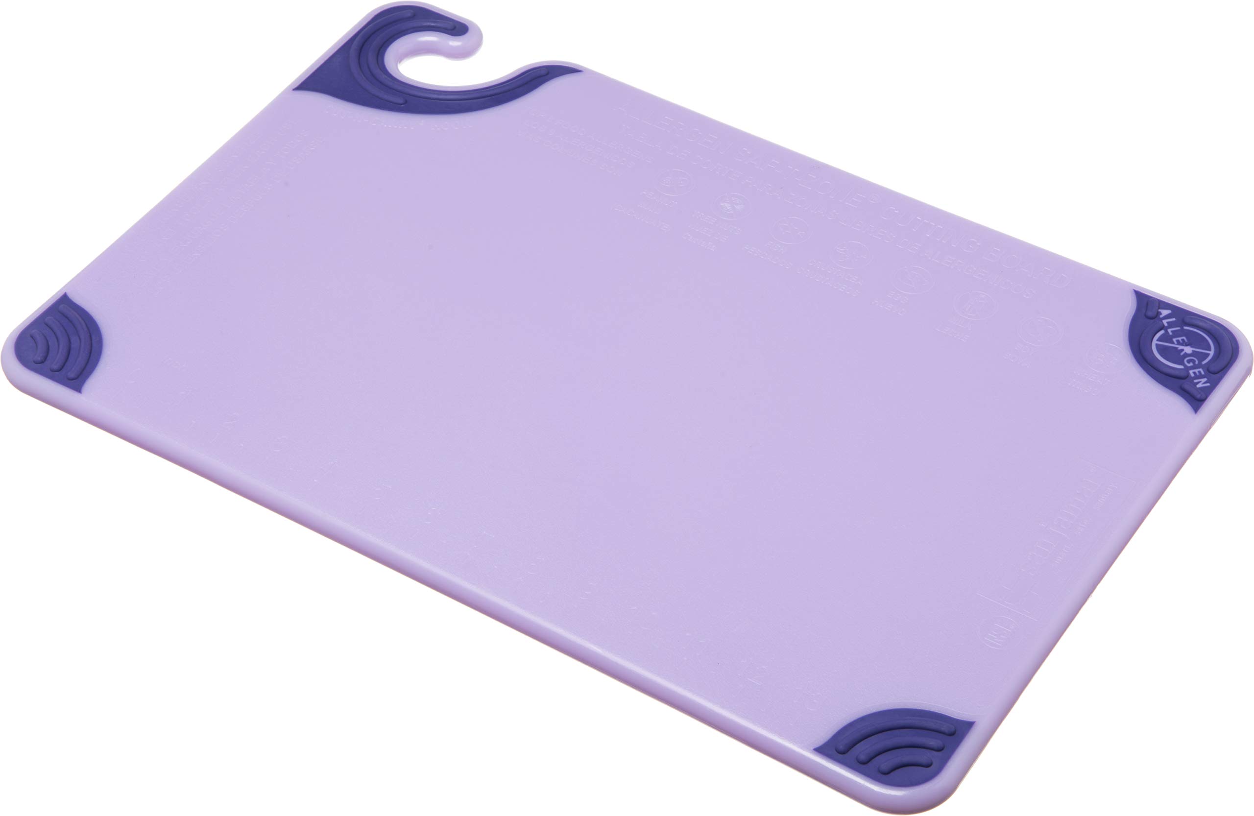 San Jamar CBG121812PR Allergen Saf T-Zone Co-Polymer Cutting Board, 18" Length x 12" Width x 1/2" Thick, Purple
