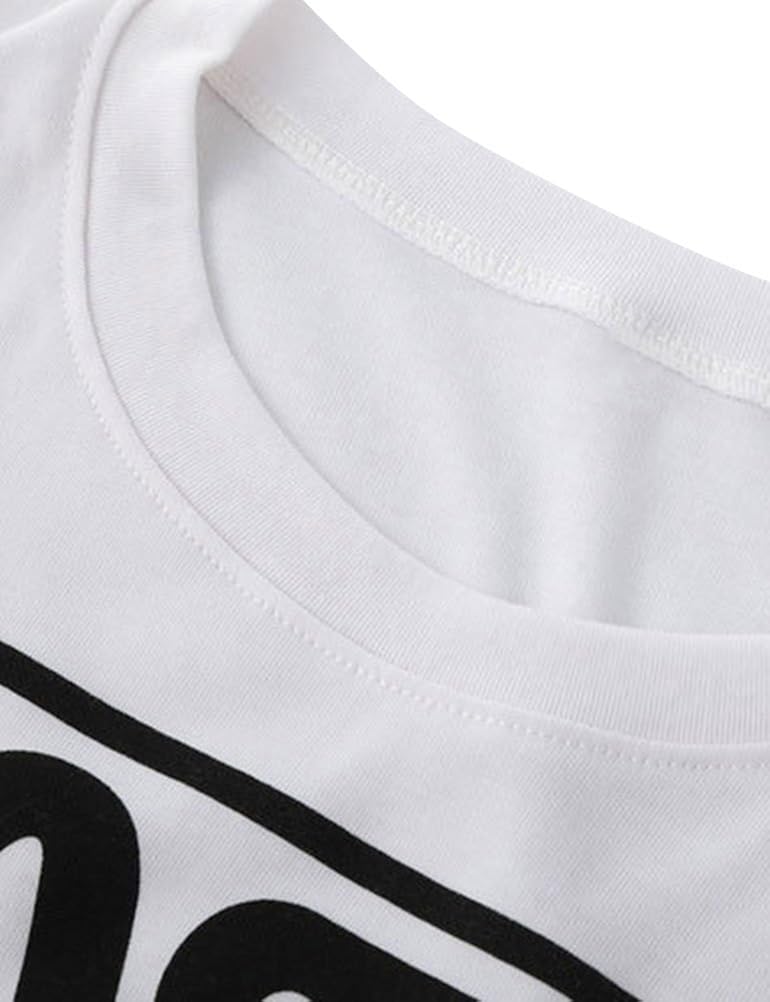 Ezcosplay Crew Neck Long Sleeve Letter Printed Shirt Graphic Tee Tops for Women: Clothing