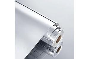 WESTICK Mirror Stickers for Walls Self Adhesive Mirror Wallpaper Sticker Peel and Stick Mirrored Contact Paper for DIY Art Crafts Home Decor Cabinets Countertops Silver Permanent Vinyl Wrap 15.8"x80"