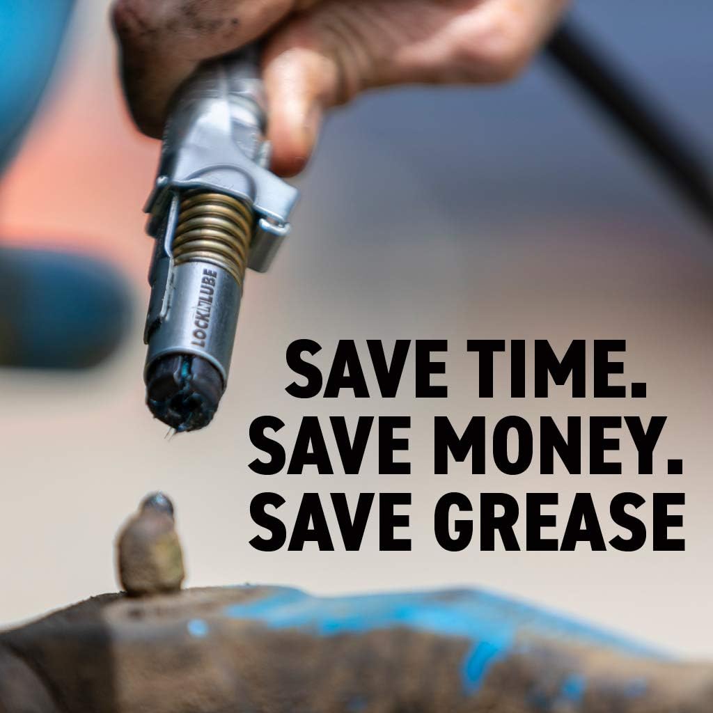 LockNLube Grease Gun Coupler locks onto Zerk fittings. Grease goes in, not on the machine. World's best-selling original locking grease coupler. Rated 10,000 PSI. Long-lasting rebuildable tool.: Home Improvement
