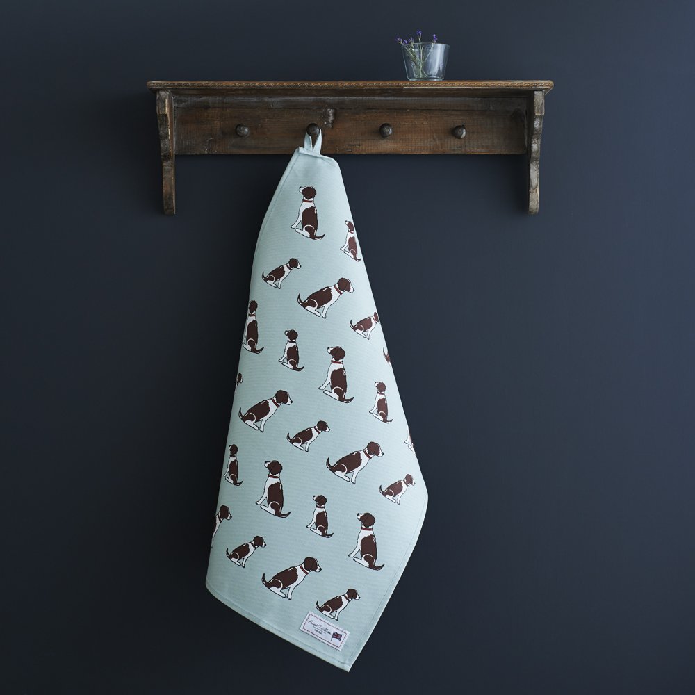 Sweet William Liver & White Springer Spaniel Tea Towel