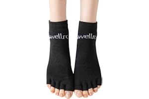 Wellrox Toeless Yoga Socks, Yoga Socks with Grips for Women, Toeless Socks, Open Toe Socks Women, Pilates Toe Socks