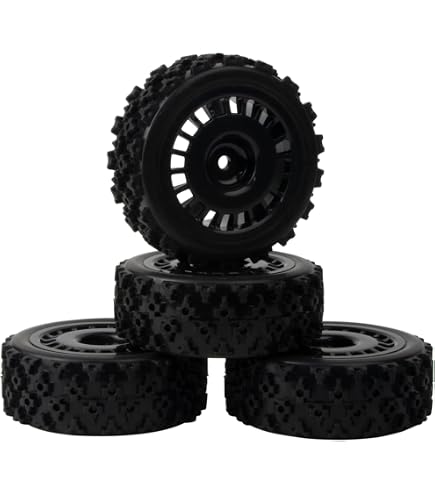 Amazon.com: HOBBYMARKING Rubber Tires and Rims RC Wheel Set for