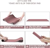 YSAGi Non-Slip Desk Pad 60x35 cm Waterproof PVC Leather Dark Pink view 6