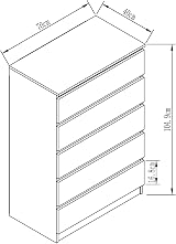 Panana Modern High Gloss Chest of Drawers 5 Drawers White Eco Friendly Brand New view 7