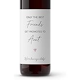FRIENDS Pregnancy Announcement Wine Labels ● SET of 4 ● Only the Best FRIENDS Get Promoted to AUNT Labels, Aunts, Minimalist Pregnancy Reveal Wine Bottle Label Baby Reveal WATERPROOF A202-4F