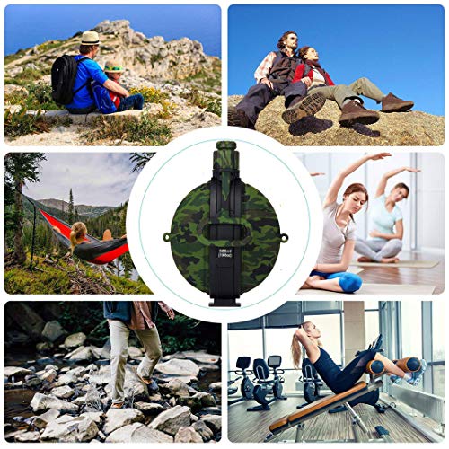 Ollion Foldable Bottle with Compass Canteen BPA Free for Hiking Camping