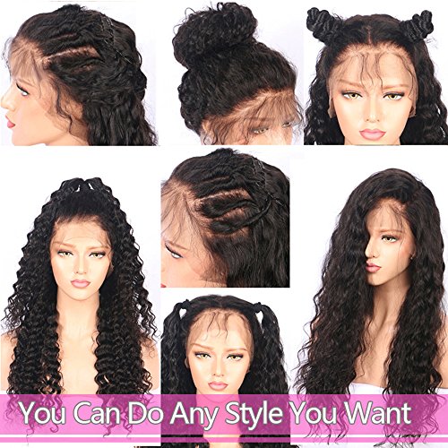 Women Straight Wigs,Black Long Synthetic Hair Straight Wavy Wigs Human Hair Middle Part Half Hand Tied Heat Resistant 22inch (Black, 22inch)