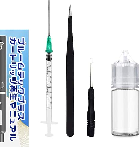 Amazon プルームテックプラス Ploomtech カートリッジ 再生 リキッド 工具セット 無香料 再生キット 30ml Ploosmo カートリッジ