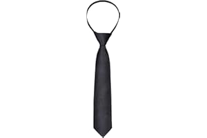 Alizeal Boys Solid Color Pre-tied 2.4'' Zipper Skinny Necktie